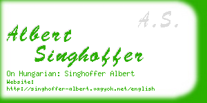 albert singhoffer business card